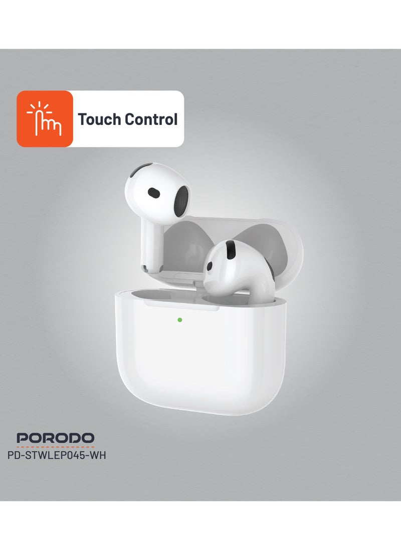 Earbuds Gen 4 with Touch Control and ENC Noise Reduction / Immersive Audio / Wireless and Type-C Charging / Bluetooth v5.3 - White