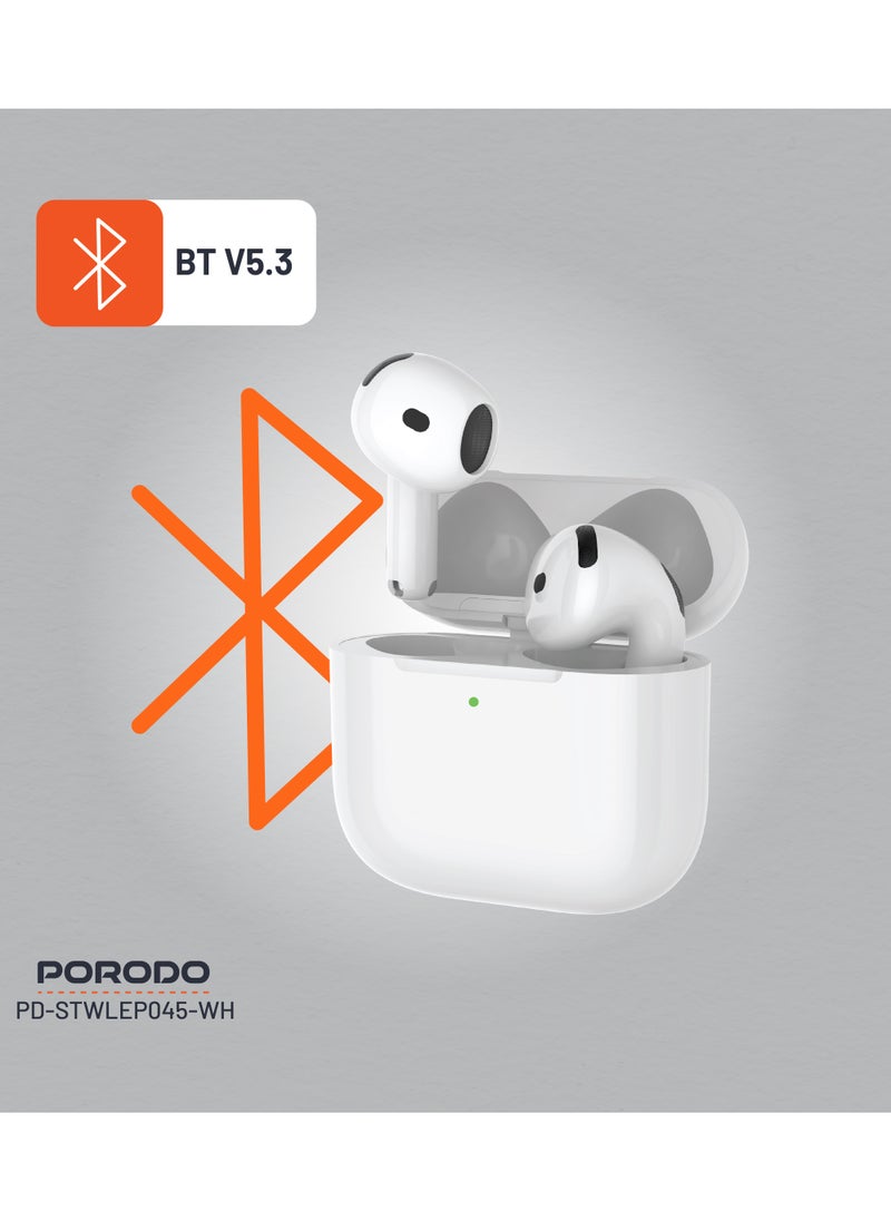 Earbuds Gen 4 with Touch Control and ENC Noise Reduction / Immersive Audio / Wireless and Type-C Charging / Bluetooth v5.3 - White