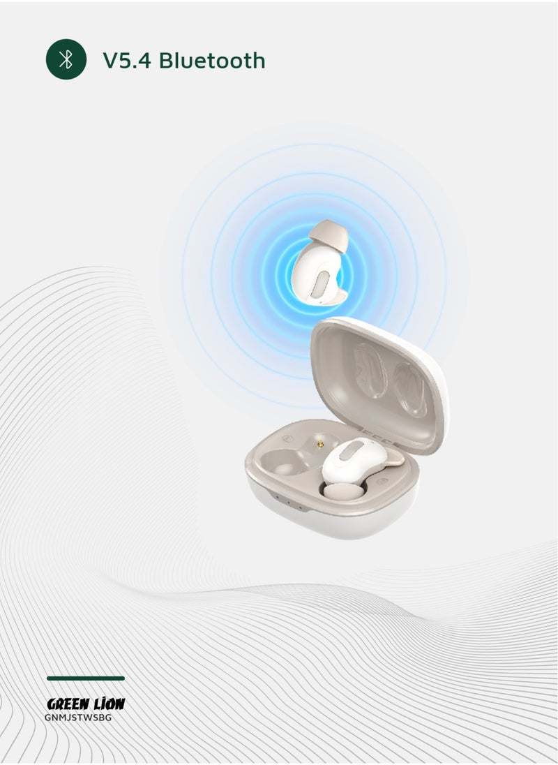 Majestic True Wireless Earbuds TWS with ANC and Touch Control / Music Mode / Game Mode / Voice Assistant Mode / Transparency Mode / High-Definition Microphone - Beige
