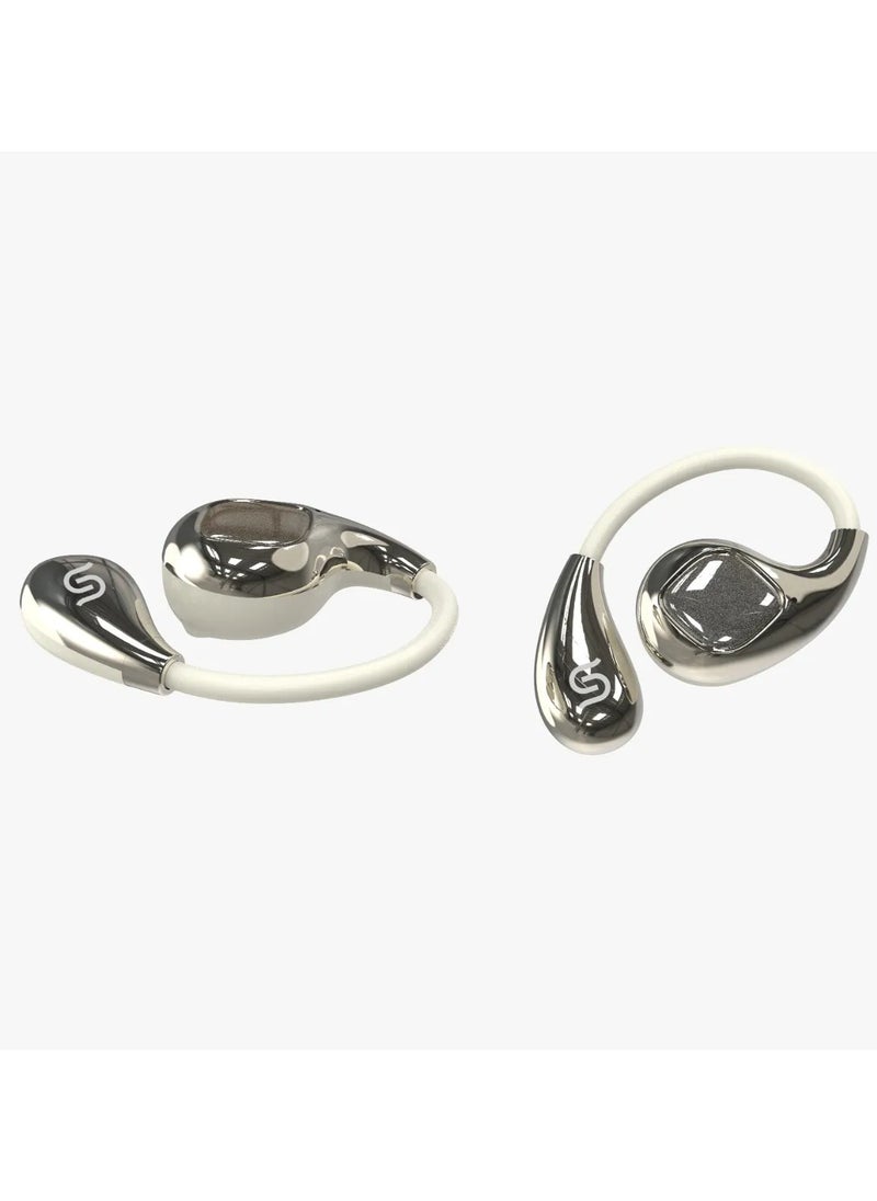 ENC Earbuds for Women with Voice Assistant and Crystal-Clear Audio / 30 Hours Working Time / 10m Transmission Range / 130 Hours Standby Time / Quick Charge / 14mm Driver / Type-C Charging - White Beige