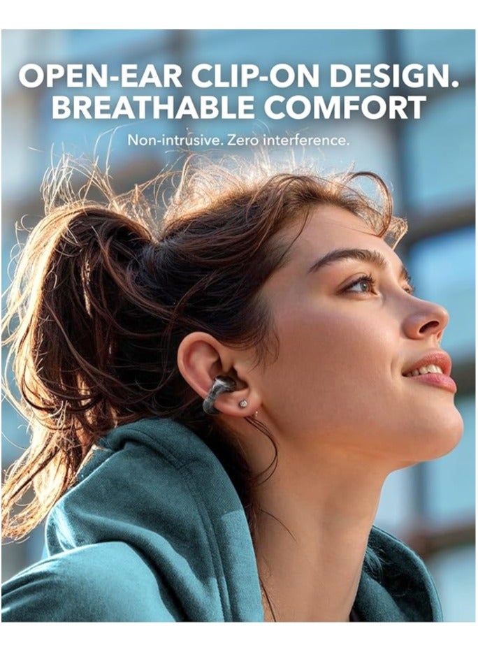Soundcore C30i by Anker, Open-Ear Earbuds, Clip-On Headphones, Lightweight Comfort, Stable Fit, Firm-Shell Design, Attachable Ear Grips, Big Drivers for Clear Audio, Playtime 10H-30H , IPX4 Water-Resistant Black