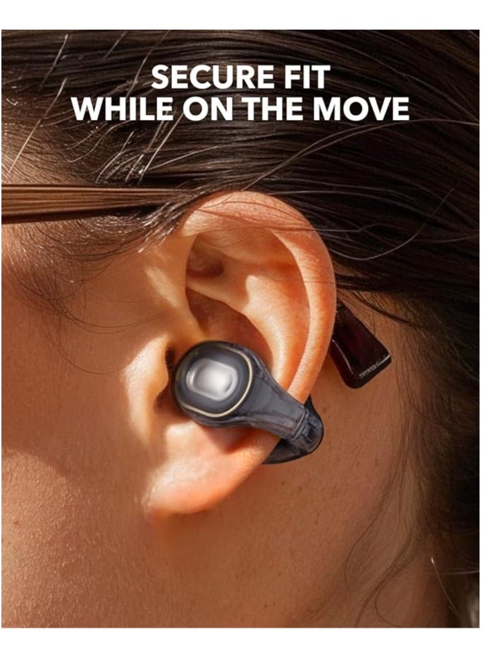 Soundcore C30i by Anker, Open-Ear Earbuds, Clip-On Headphones, Lightweight Comfort, Stable Fit, Firm-Shell Design, Attachable Ear Grips, Big Drivers for Clear Audio, Playtime 10H-30H , IPX4 Water-Resistant Black