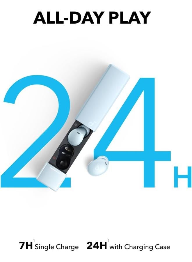 Soundcore A30i by Anker, Noise Cancelling Earbuds, Lipstick-Shaped Stylish Design, Tiny, Lightweight Comfort, Smart Noise Cancelling, Clear Sound, 24H Playtime, IP54, Wireless Earbuds, Bluetooth 5.4 Blue