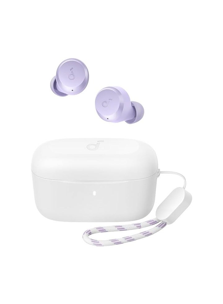 A20i True Wireless Earbuds, Bluetooth 5.3, App, Customized Sound, 28H Long Playtime, Water-Resistant, 2 Mics for Al Clear Calls, Single Earbud Mode, Portable Design Purple