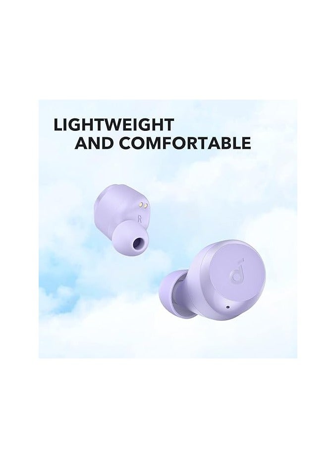 A20i True Wireless Earbuds, Bluetooth 5.3, App, Customized Sound, 28H Long Playtime, Water-Resistant, 2 Mics for Al Clear Calls, Single Earbud Mode, Portable Design Purple