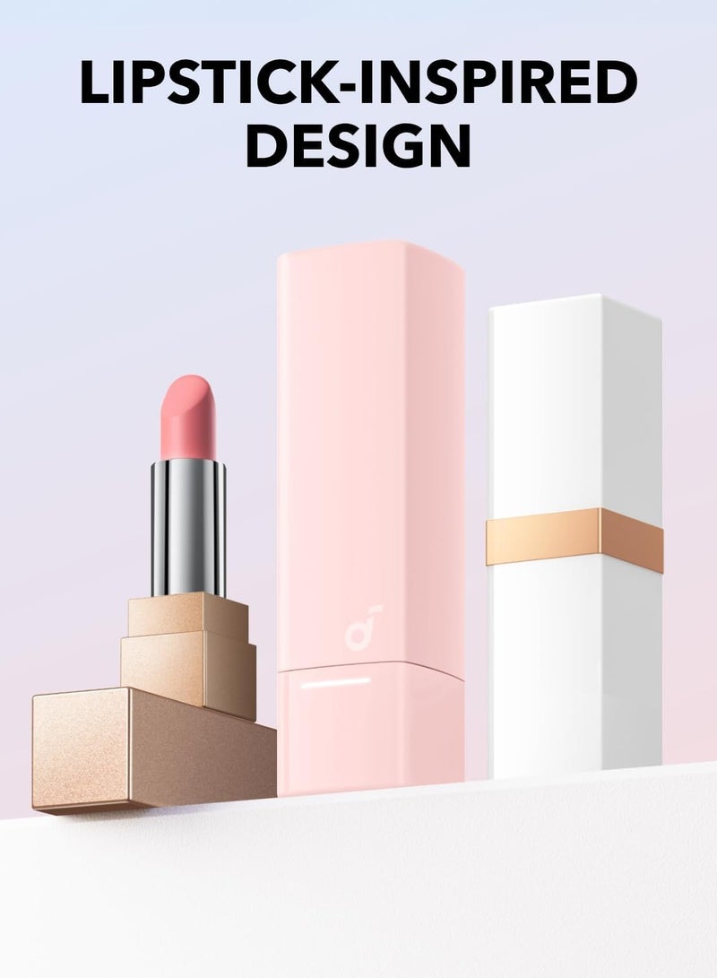 Soundcore A30i by Anker, Noise Cancelling Earbuds, Lipstick-Shaped Stylish Design, Tiny, Lightweight Comfort, Smart Noise Cancelling, Clear Sound, 24H Playtime, IP54, Wireless Earbuds, Bluetooth 5.4 Pink Pink