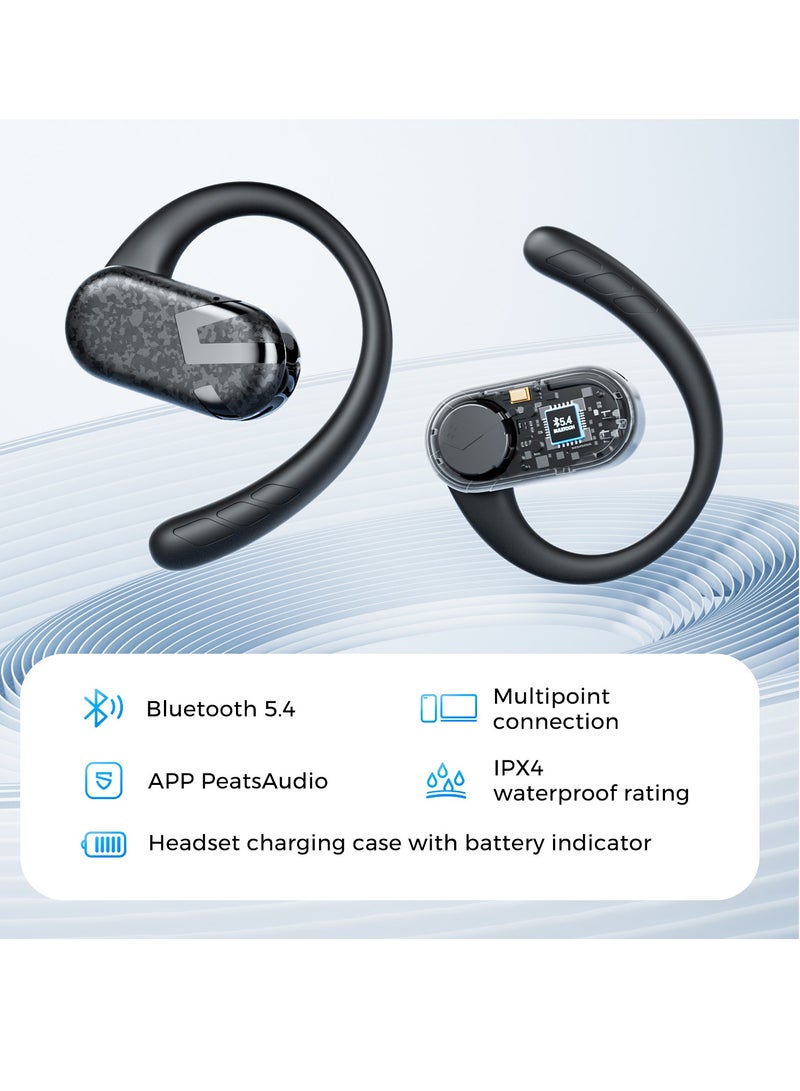 Bluetooth Breezy Open Headset Adjustable Hook 5.4 Microphone Wireless Ipx4 Waterproof Sports 40 Hour Play Support Apps Sports Music Calls Works Black black