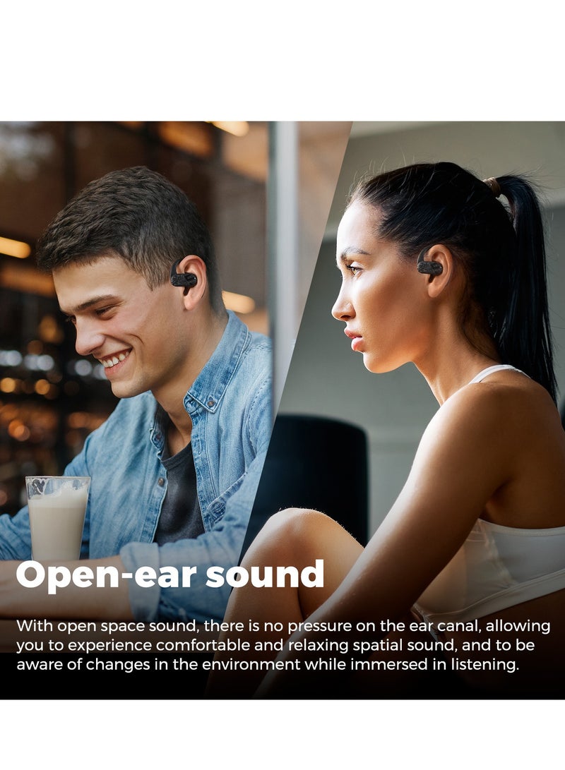 Bluetooth Breezy Open Headset Adjustable Hook 5.4 Microphone Wireless Ipx4 Waterproof Sports 40 Hour Play Support Apps Sports Music Calls Works Black black