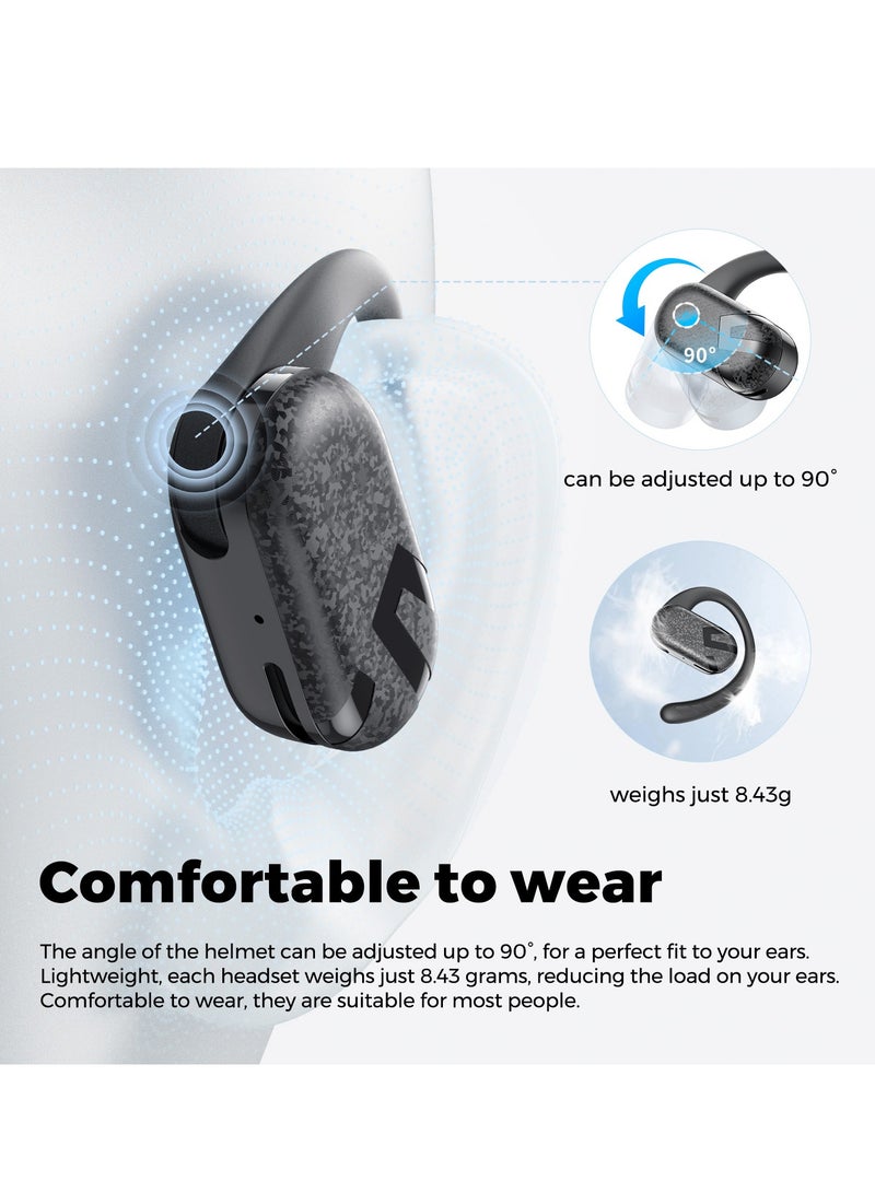 Bluetooth Breezy Open Headset Adjustable Hook 5.4 Microphone Wireless Ipx4 Waterproof Sports 40 Hour Play Support Apps Sports Music Calls Works Black black