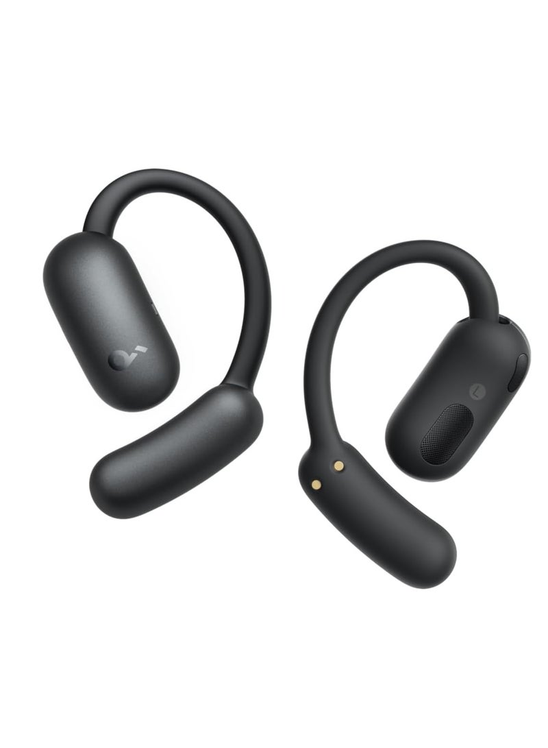 AeroFit 2 by Anker, Open-Ear Headphones, Adjustable Ear Hooks, Snug Fit, Rich Bass, Hi-Res Wireless Audio, 42H Play, Bluetooth 5.4, Wireless Charging, IP55, AI Clear Calls, Open-Ear Earbuds Black