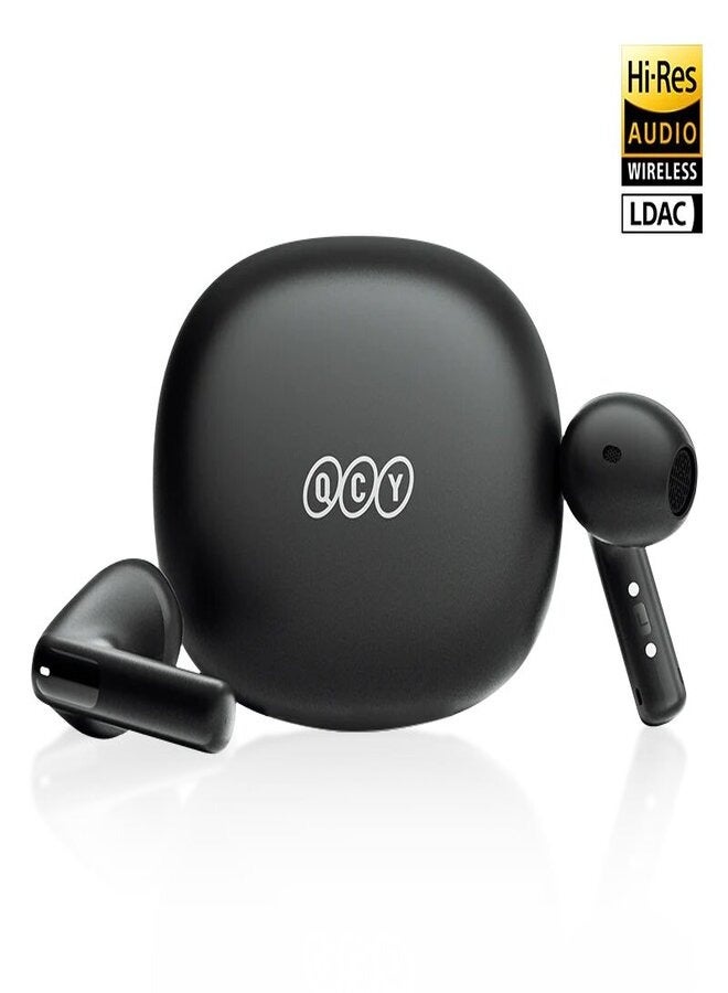 AilyBuds E10 Bluetooth Earphone, ANC Wireless Earbuds With LDAC Codec with Hires Audio, 4 Mics ENC for Clear Call, 13mm Dynamic Driver, 68ms Game Mode, Touch Control & Long Battery Life - Black