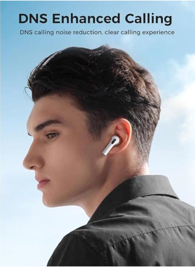 ZEDX Zeepods Elite 360X True Wireless Earphones with Powerful Bass and ENC Noise Cancellation, TWS Bluetooth, Clear Calls, and Premium Sound, White