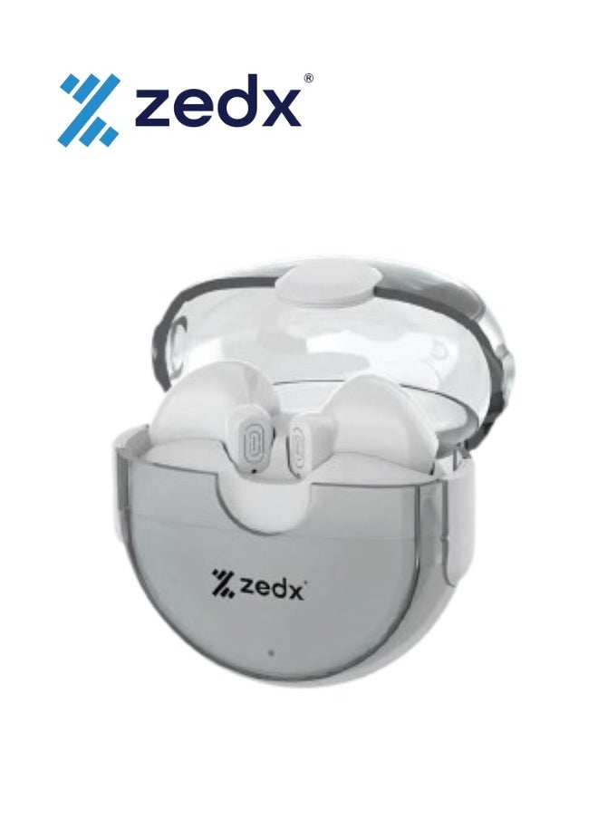 Zedx ACE PRO J21 Original Proof V5.4 True Bluetooth Wireless Earbuds, ENC Mic, Clear Sound, Type C, 30H Playtime, IPX4, Wireless Earphones Transparent