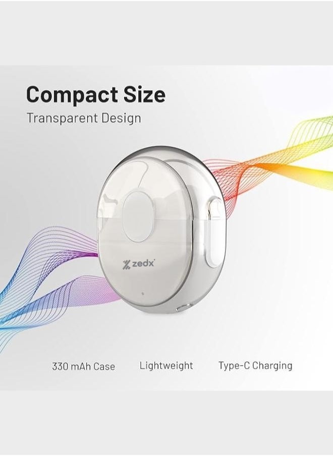 Zedx ACE PRO J21 Original Proof V5.4 True Bluetooth Wireless Earbuds, ENC Mic, Clear Sound, Type C, 30H Playtime, IPX4, Wireless Earphones Transparent