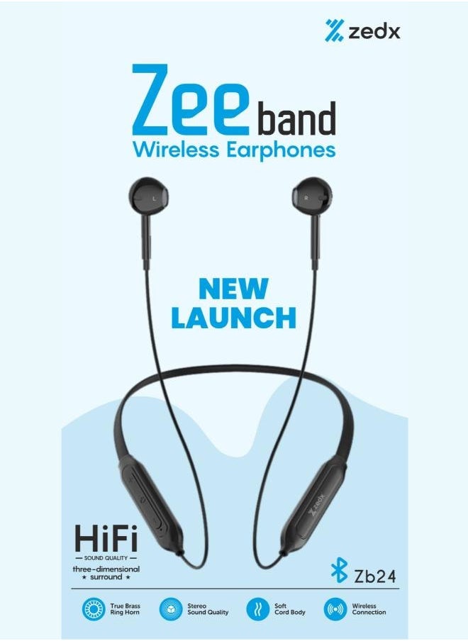 Zedx Zeeband Wireless Earphone HIFI Sound Quality ENC,Noise Cancellation and Blootuth Control