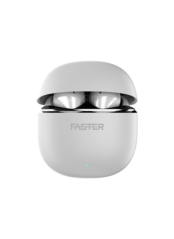 FusionX Wireless Earbuds with Active Noise Cancellation (ANC) - 20 Hours Playtime with Bluetooth 5.4 - HiFi Stereo Sound Airpods - Gaming Bluetooth Earphones with Ultra-Low Latency, Deep Bass - For Exercise, Gym - Compatible with iPhone & Android (White)