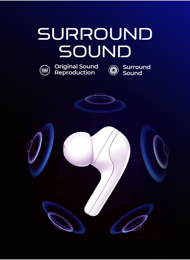 FusionX Wireless Earbuds with Active Noise Cancellation (ANC) - 20 Hours Playtime with Bluetooth 5.4 - HiFi Stereo Sound Airpods - Gaming Bluetooth Earphones with Ultra-Low Latency, Deep Bass - For Exercise, Gym - Compatible with iPhone & Android (Black)