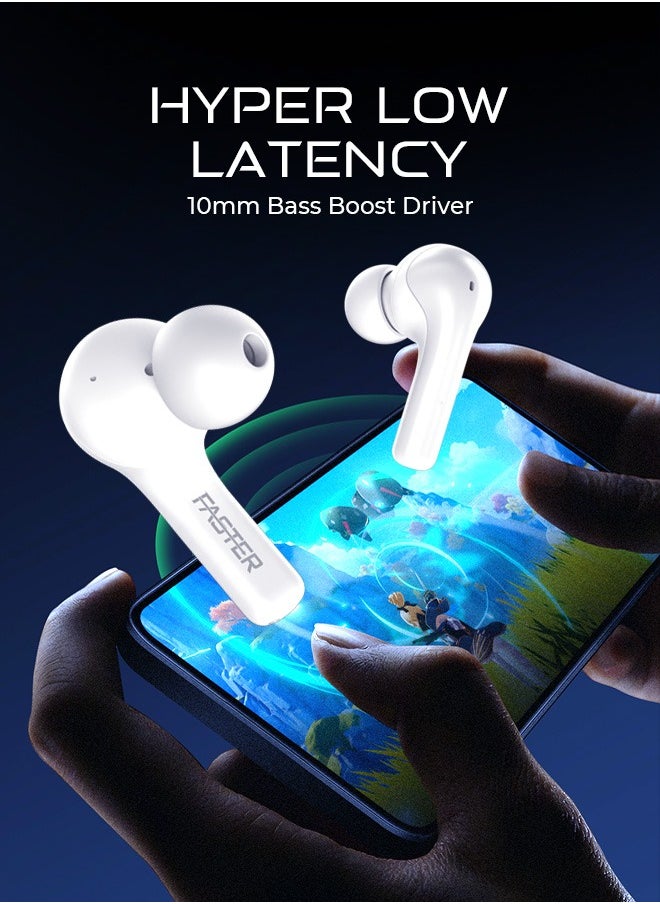 FusionX Wireless Earbuds with Active Noise Cancellation (ANC) - 20 Hours Playtime with Bluetooth 5.4 - HiFi Stereo Sound Airpods - Gaming Bluetooth Earphones with Ultra-Low Latency, Deep Bass - For Exercise, Gym - Compatible with iPhone & Android (Black)