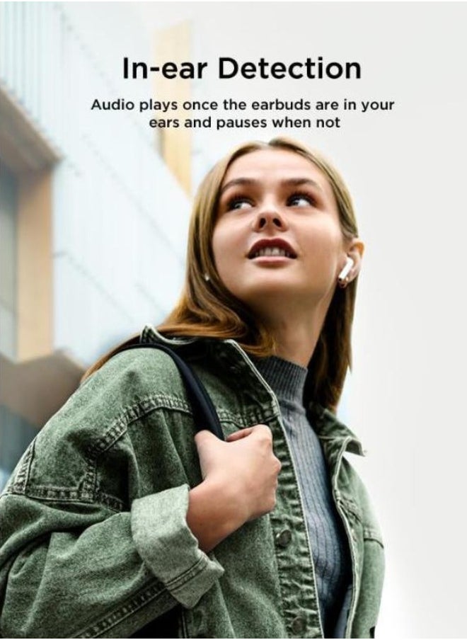 ZEDX Zeepods Pro True Wireless Earphones with Powerful Bass and ENC Noise Cancellation, TWS Bluetooth, Clear Calls, and Premium Sound (White)