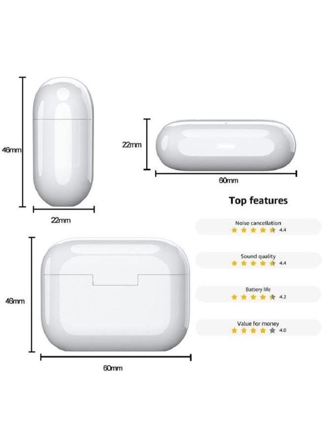 ZEDX Zeepods Pro True Wireless Earphones with Powerful Bass and ENC Noise Cancellation, TWS Bluetooth, Clear Calls, and Premium Sound (White)