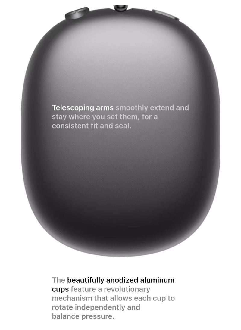 Headset AP Max Over-Ear Wireless Bluetooth Headphones Active Noise Cancellation Grey
