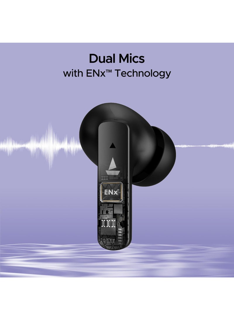 Airdopes 91 In Ear Tws Earbuds With 45 Hrs Playtime, Beast Mode With 50 Ms Low Latency, Dual Mics With Enx, Asap Charge, Iwp Tech, Ipx4 & Bluetooth V5.3 Active Black