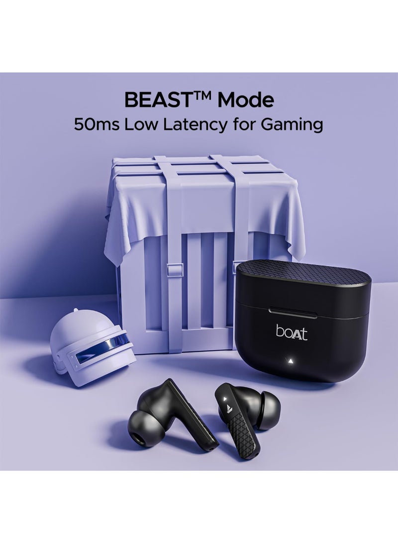 Airdopes 91 In Ear Tws Earbuds With 45 Hrs Playtime, Beast Mode With 50 Ms Low Latency, Dual Mics With Enx, Asap Charge, Iwp Tech, Ipx4 & Bluetooth V5.3 Active Black