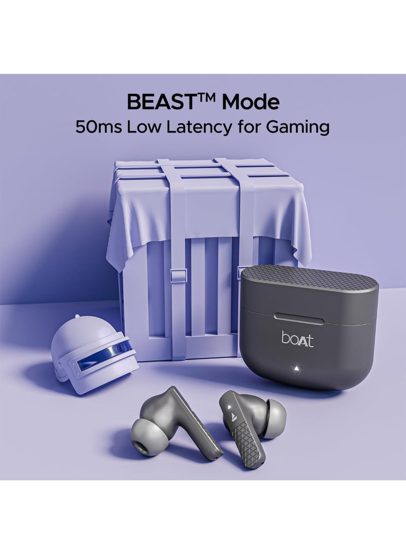 Airdopes 91 In Ear TWS Earbuds with 45 hrs Playtime, Beat Mode with 50 ms Low Latency, Dual Mics with ENx, ASAP Charge, IWP Tech, IPX4 & Bluetooth v5.3 Mist Grey