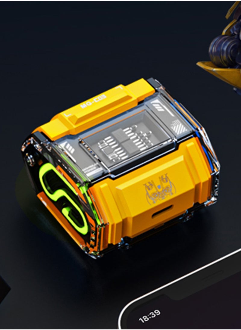 MG-C03 Wireless Bluetooth Earphones, 13mm Drivers, Bluetooth 5.0, Noise Isolation, 5H Playtime – Yellow