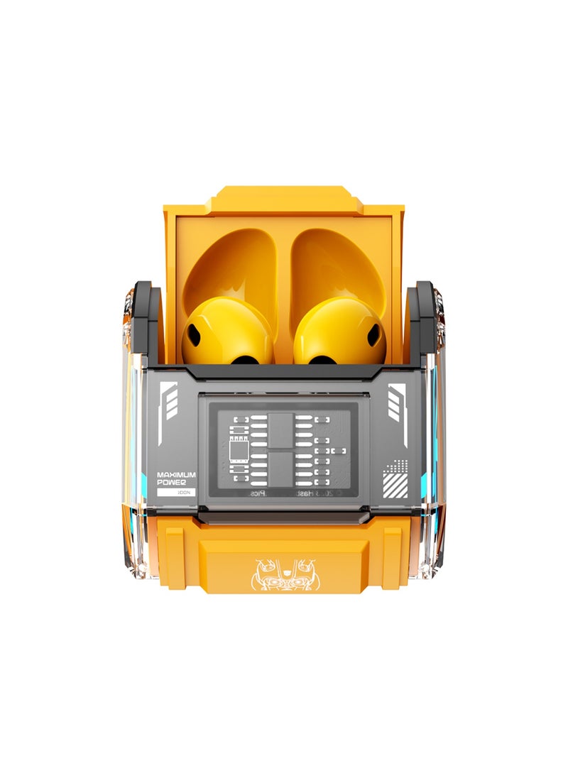 MG-C03 Wireless Bluetooth Earphones, 13mm Drivers, Bluetooth 5.0, Noise Isolation, 5H Playtime – Yellow