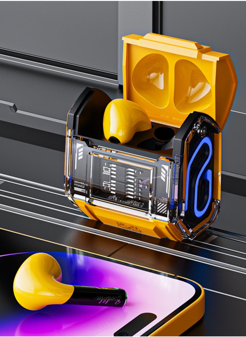 MG-C03 Wireless Bluetooth Earphones, 13mm Drivers, Bluetooth 5.0, Noise Isolation, 5H Playtime – Yellow