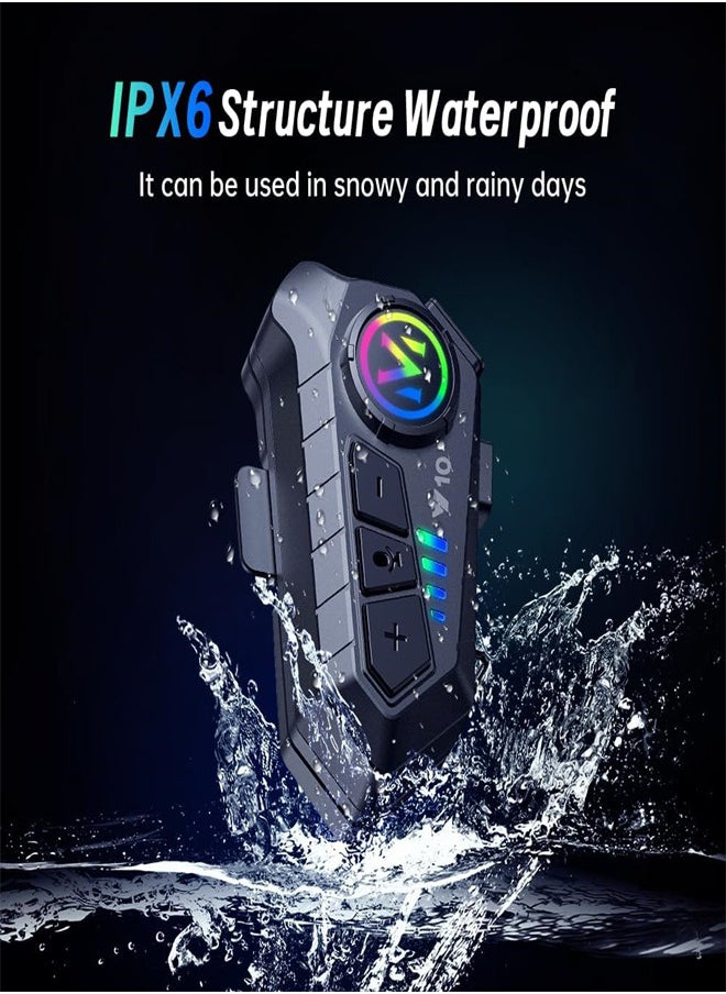 EXCEFORE, Motorcycle Helmet Headset, V5.3 Bluetooth Speakers with Music Sharing, Noise Cancellation Helmet Headphone with Strong Bass，IPX6 Waterproof Headphone