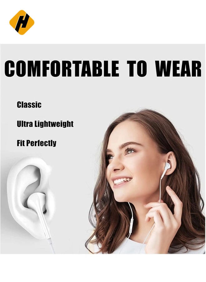 iPhone Earbuds Headphones with Lightning Connector, [MFi Certified] Wired in-Ear Earphones with Microphone and Volume Control Compatible with iPhone 13/12/11 Pro Max/XS Max/X/8 Plus/7 - White