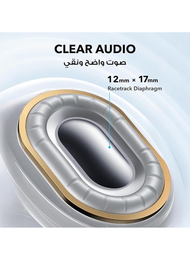 C40i by Anker, Open-Ear Earbuds, Clip-On Headphones, Flexible Joint Design, Button Controls, Lightweight Comfort, Stable Fit with Attachable Ear Grips, Expansive Drivers for Clear Sound Dark Gray