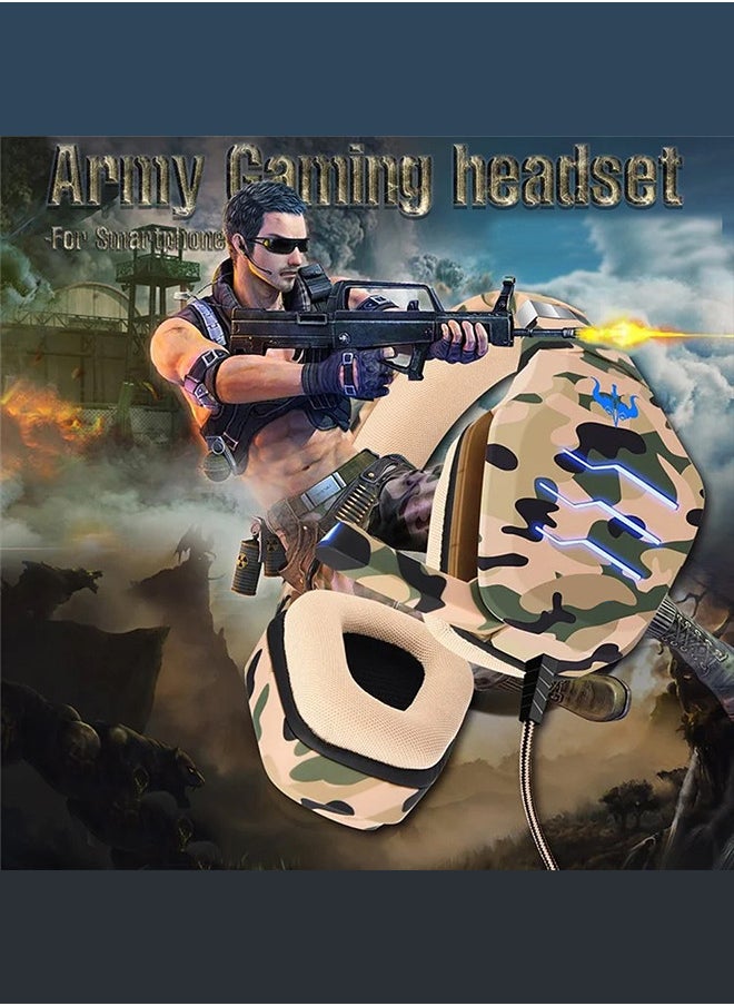 Stereo Gaming Headset GP60M Wired Built-in Microphone and Noise Isolation 3.5mm Jack for Mobile, PS4, and Multi-Platform Gaming -  Camouflage