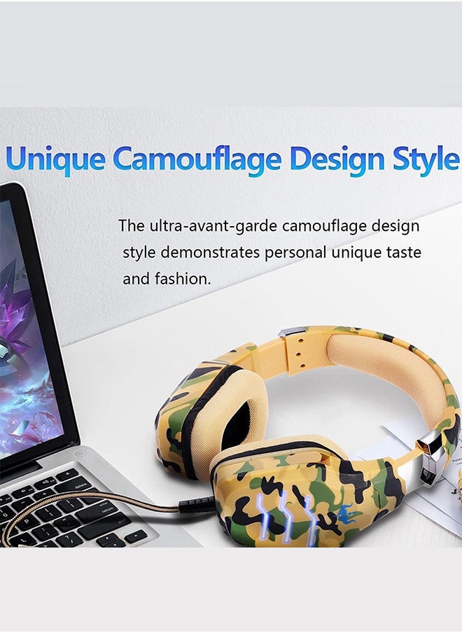 Stereo Gaming Headset GP60M Wired Built-in Microphone and Noise Isolation 3.5mm Jack for Mobile, PS4, and Multi-Platform Gaming -  Camouflage