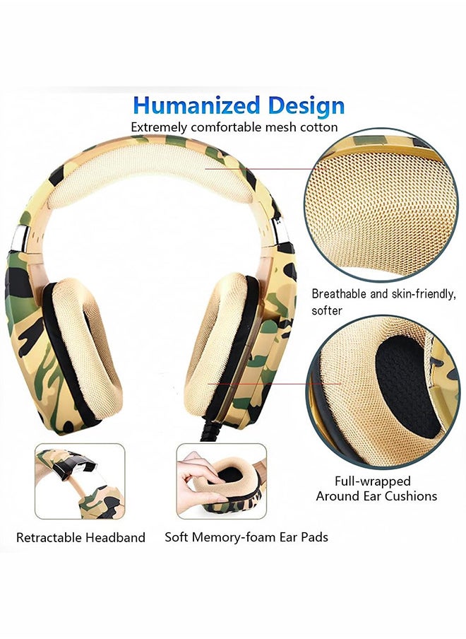 Stereo Gaming Headset GP60M Wired Built-in Microphone and Noise Isolation 3.5mm Jack for Mobile, PS4, and Multi-Platform Gaming -  Camouflage
