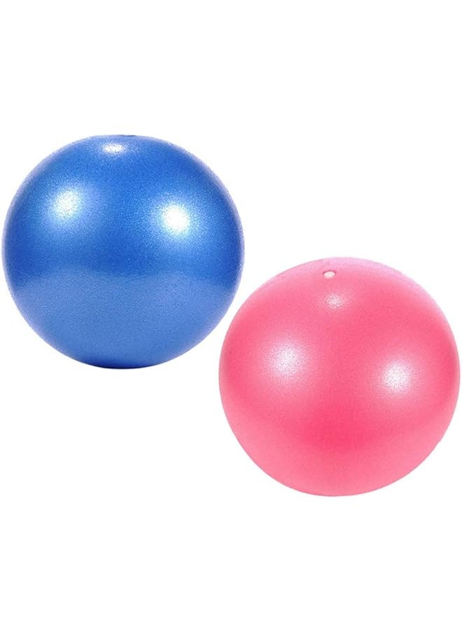 promass 2pcs Pilates Ball Small Exercise Balls Mini Yoga Balls with Inflatable Straw for Improves Balance Core Strength Physical Training (Random Color)