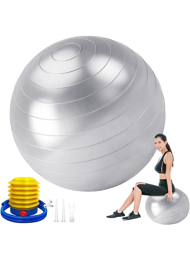 promass Exercise Bal Sitting Ball, Anti-Burst Pilates Ball with Air Pump, Extra Thick Yoga Ball for Core Fitness Home Office Birth Pregnancy Pilates Core Strengthening Fitness 65cm