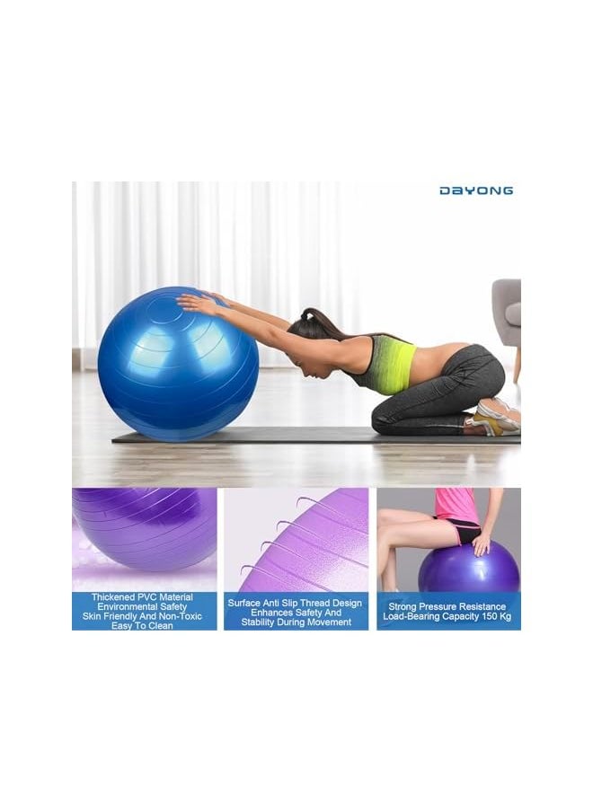 DAYONG Anti-Burst Exercise Ball, Yoga Fitness Ball with Air Pump for Adult and Kids, Thickened Stability Balance Ball for Yoga, Pilates, Kids Sensory Training, Core Strengthening.