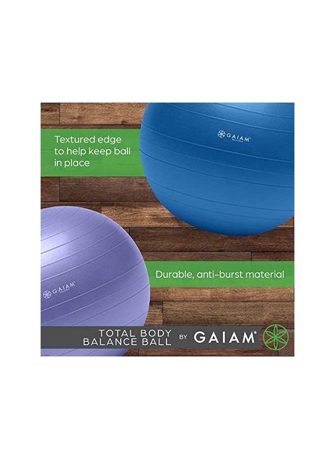 Total Body Balance Ball Kit - Includes Anti-Burst Stability Exercise Yoga Ball, Air Pump, Workout Program