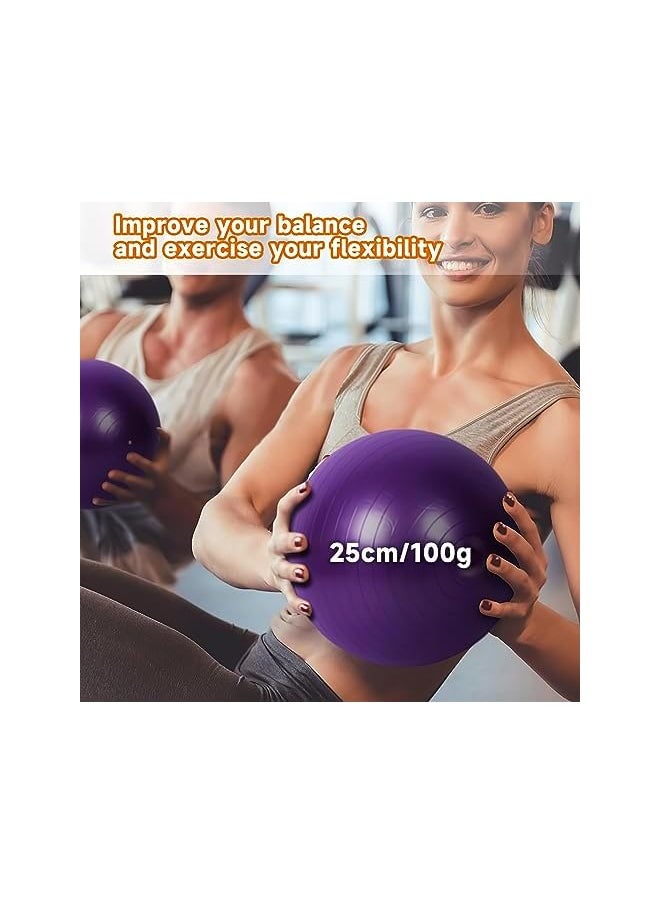 2 Pack 65 & 25cm Exercise Ball with Quick Foot Pump,Anti Burst and Slip Stability Balance Yoga Ball Chair for Pilates Yoga Birthing Pregnancy Gym Workout Training and Physical Therapy(2 Size)