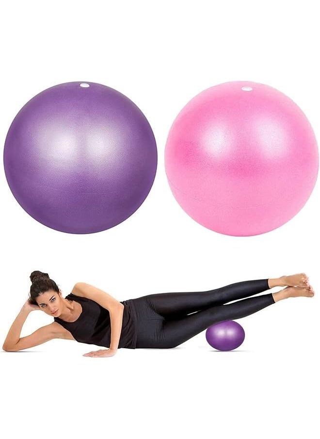 promass 2 PCS Exercise Ball, Small Exercise Ball with Pump, Yoga Ball with Anti-Burst and Anti-Slip, Pilates Ball, Core Ball, Gym Ball, Physical Therapy Ball, Balance Ball for Fitness