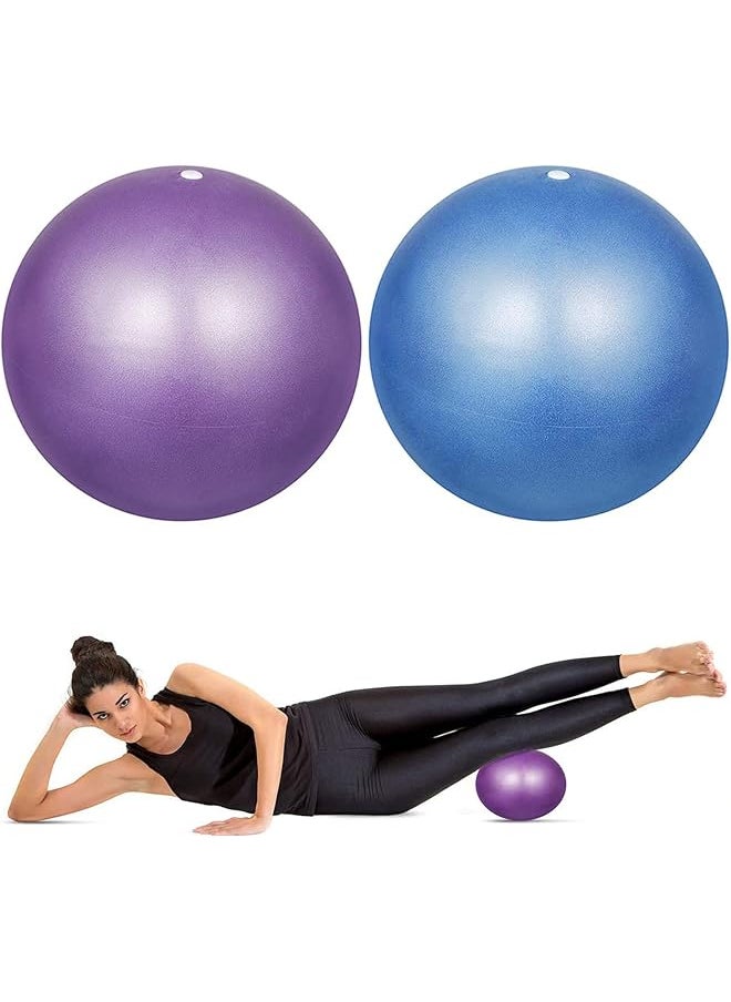 promass Small Exercise Ball 2 Pack Pilates Ball, Antiskid ball, Mini Exercise Ball with Inflatable Pipette for Yoga, Pilate, Office Ball Chair, Classroom Flexible Seating and Core Training