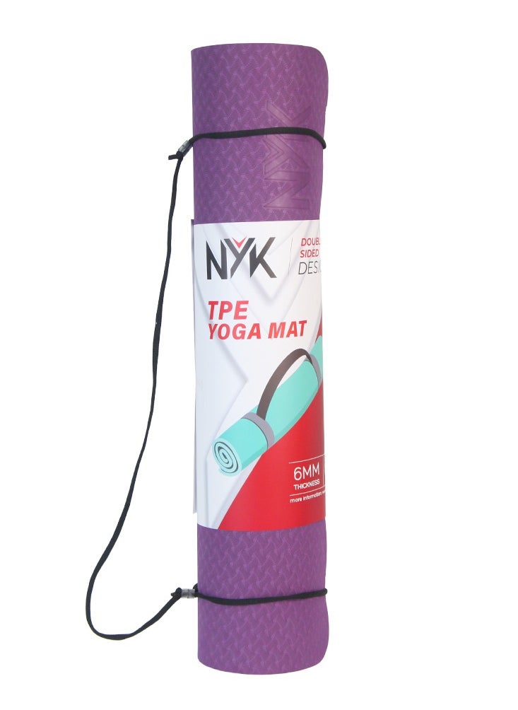 DOUBLE SIDED TPE YOGA MAT 183X61X0.6 THICKNESS -PURPLE