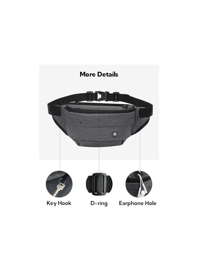 Fanny Pack For Men Women Water Resistant Large Hiking Waist Bag Pack Carrying All Phones For Walking Traveling