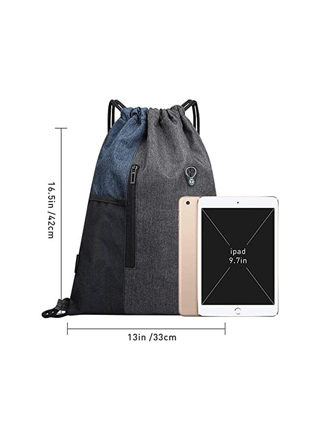 promass Drawstring Sackpack Bag, Gymsack Bag with Pocket Gym Sports Bag Outdoor Exercise Running Swimming Backpack Unisex