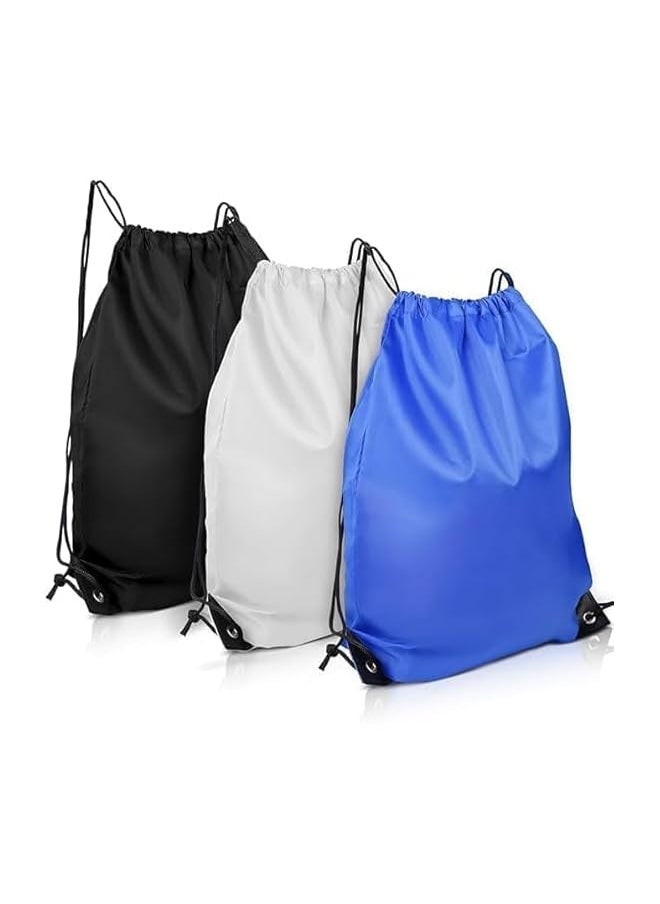 promass Drawstring Gym Bag, Drawstring Backpack, Drawstring Bag, 3 Pcs Polyester Material PU Leather Wrinkle-Resistant Smooth Practical Backpack, Suitable for Most Adults And Children