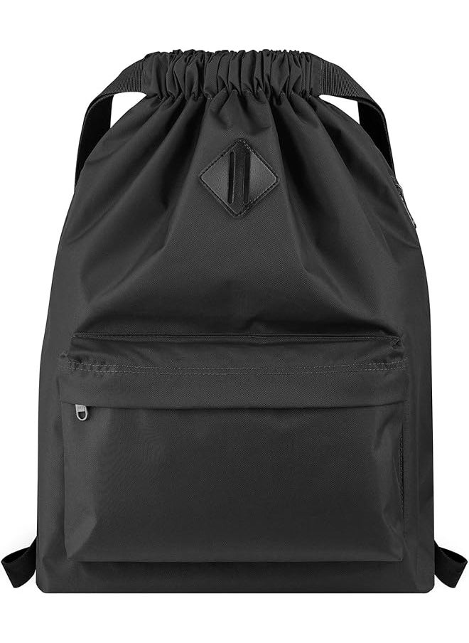 promass Drawstring Backpack Water Resistant String Bag Cinch Bag Sports Gym Sack with Side Pocket for Men Women