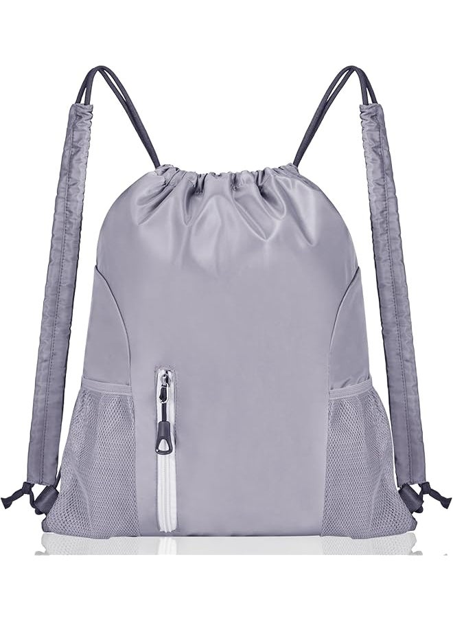 Drawstring Gym Backpack, Unisex Drawstring Backpack with Two Side Pockets, Drawstring Backpack Waterproof Sports Bag for Sports Gym Swimming Travel